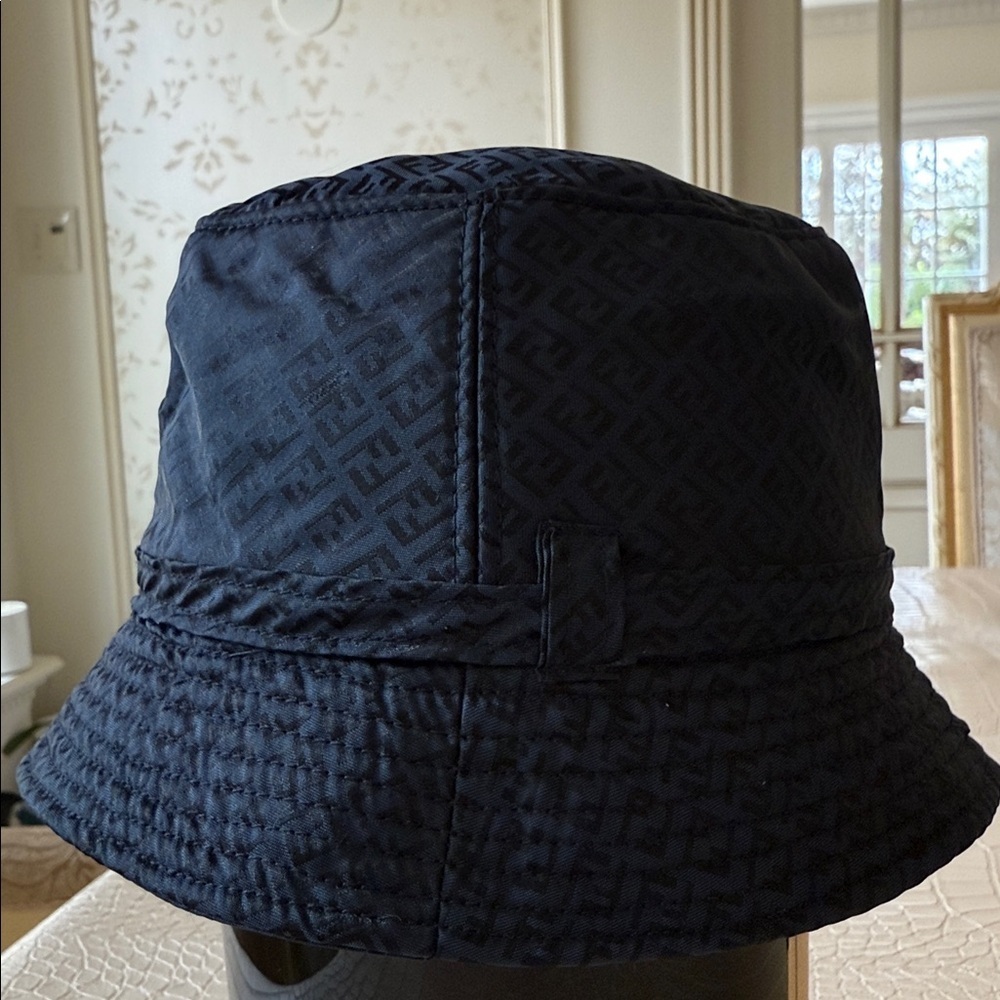 Fendi Baby Logo Navy Bucket Hat
